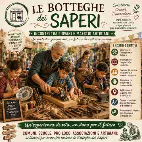 Manifesto Nazionale delle Botteghe dei Saperi. Per un'Italia che trasmette i mestieri, le tradizioni e la passione alle nuove generazioni.